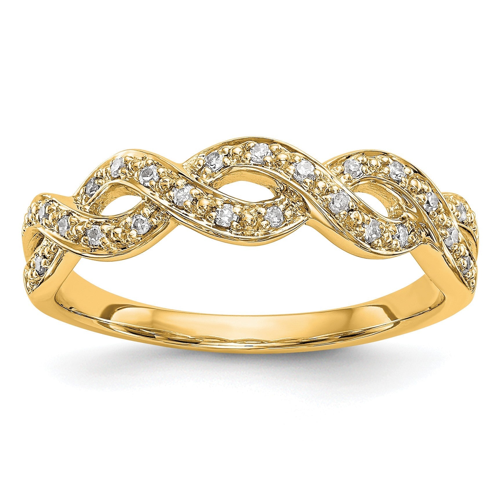 14K Gelbgold Ehering mit natürlichen Diamanten