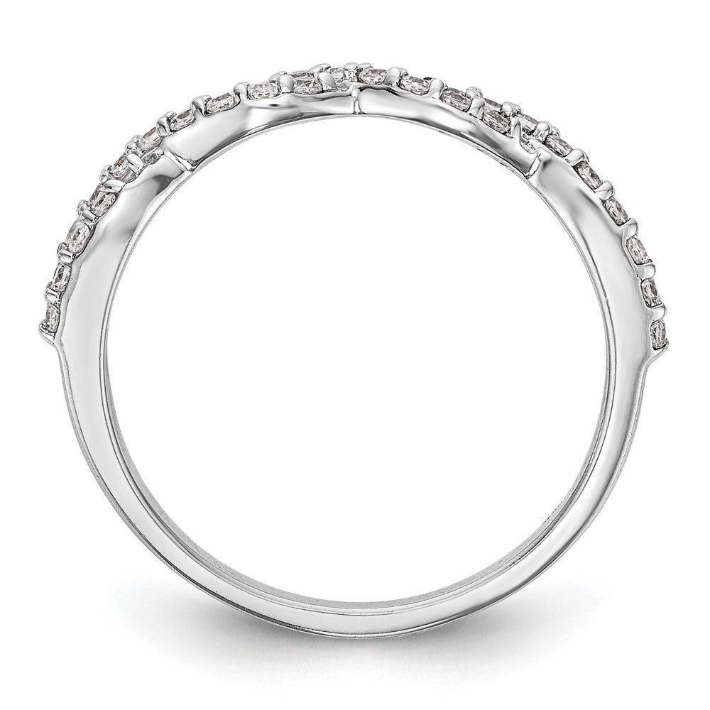 14K Weißgold Ring mit echten Diamanten