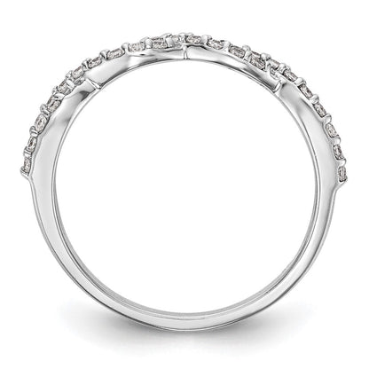 14K Weißgold Ring mit echten Diamanten