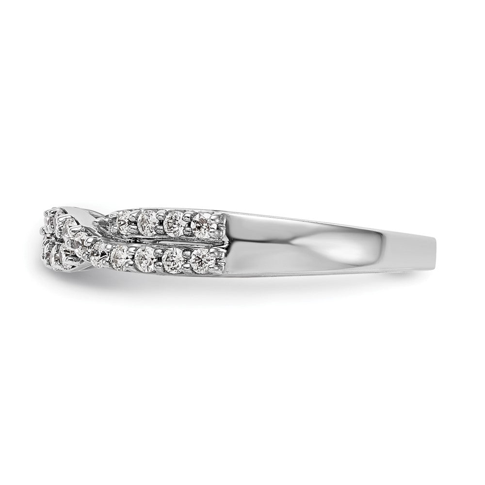 14K Weißgold Ring mit echten Diamanten
