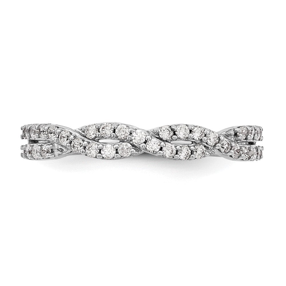 14K Weißgold Ring mit echten Diamanten