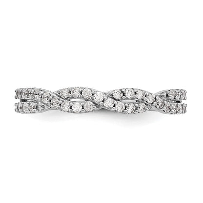 14K Weißgold Ring mit echten Diamanten