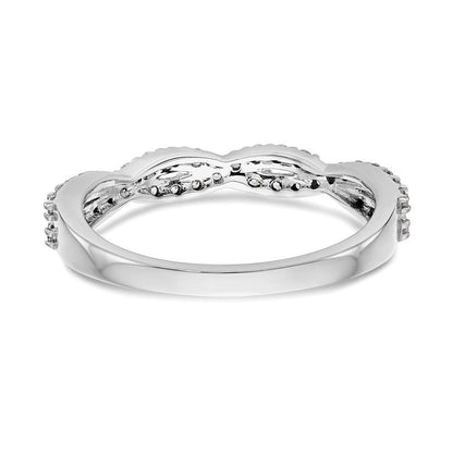 14K Weißgold Ring mit echten Diamanten