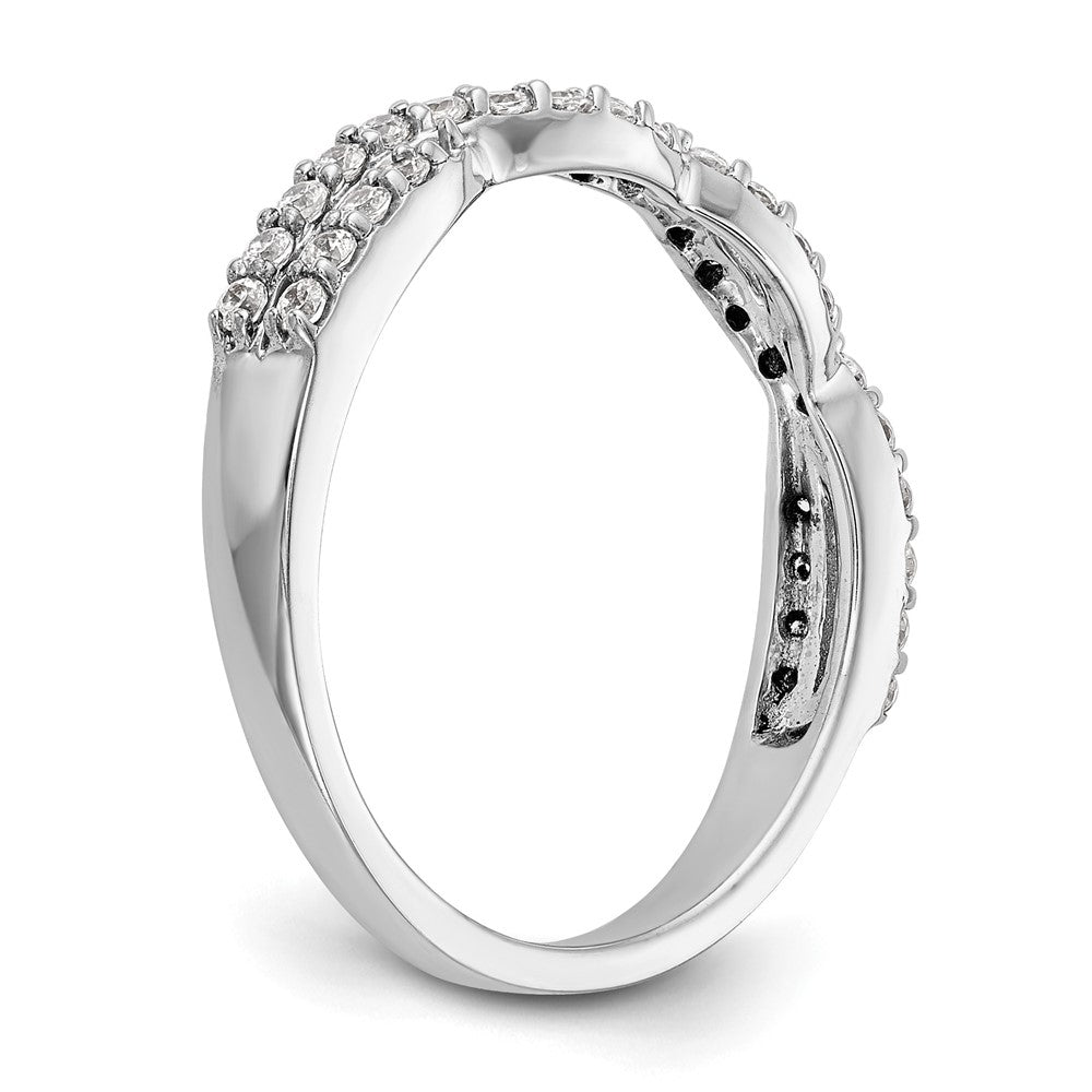 14K Weißgold Ring mit echten Diamanten