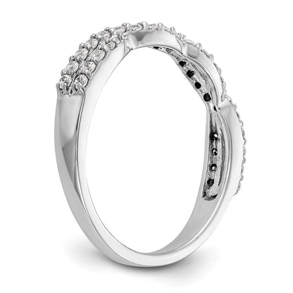 14K Weißgold Ring mit echten Diamanten