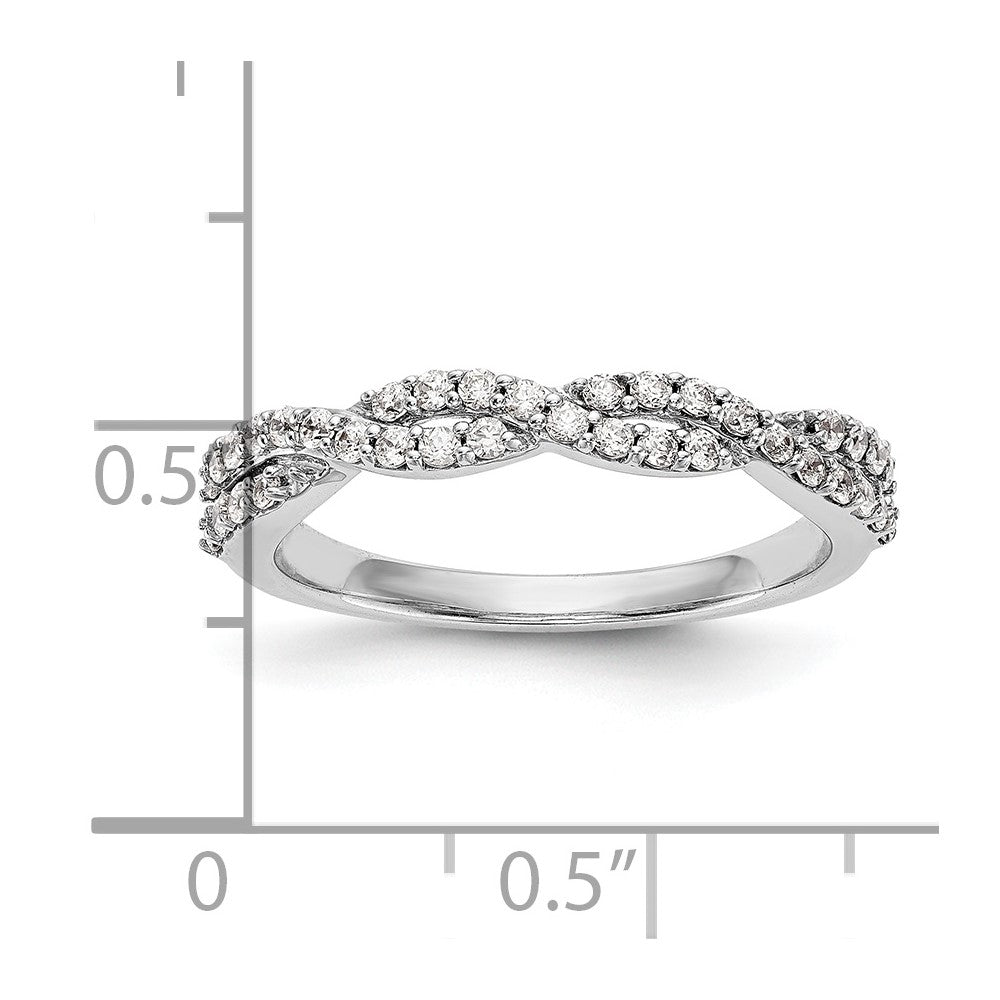 14K Weißgold Ring mit echten Diamanten