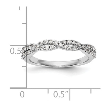 14K Weißgold Ring mit echten Diamanten