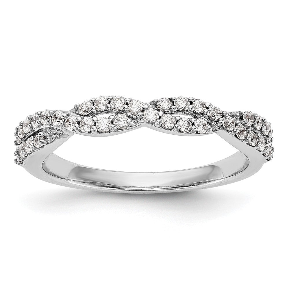 14K Weißgold Ring mit echten Diamanten