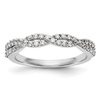 14K Weißgold Ring mit echten Diamanten