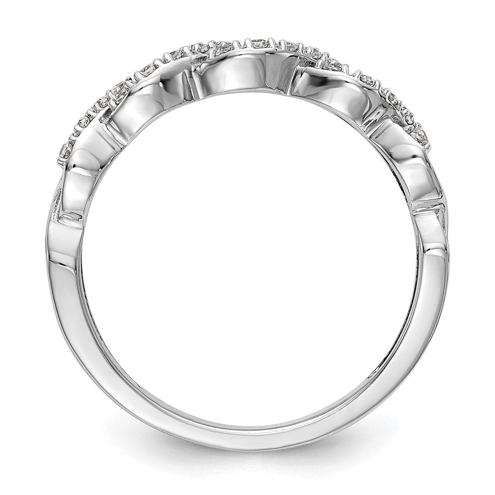 14K Weißgold Ring mit echten Diamanten