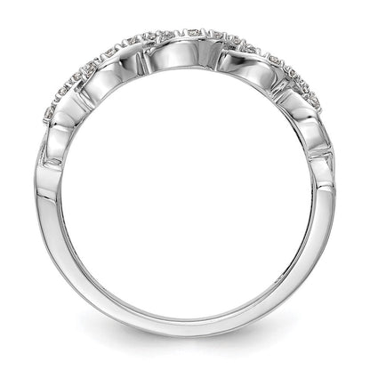 14K Weißgold Ring mit echten Diamanten