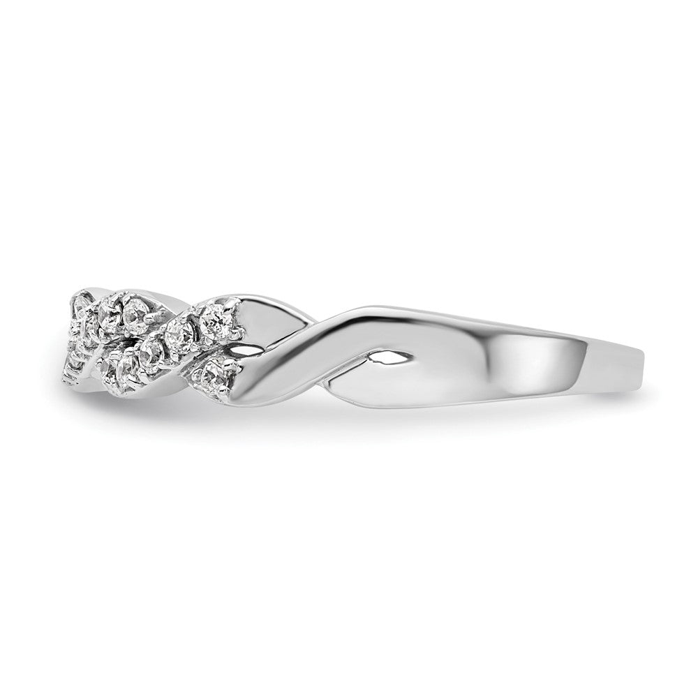 14K Weißgold Ring mit echten Diamanten