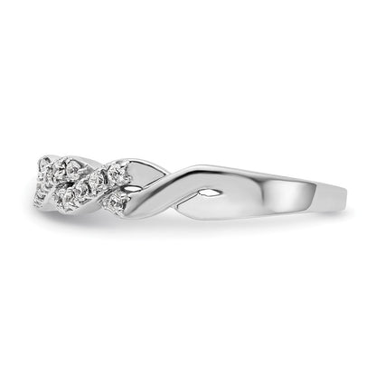 14K Weißgold Ring mit echten Diamanten