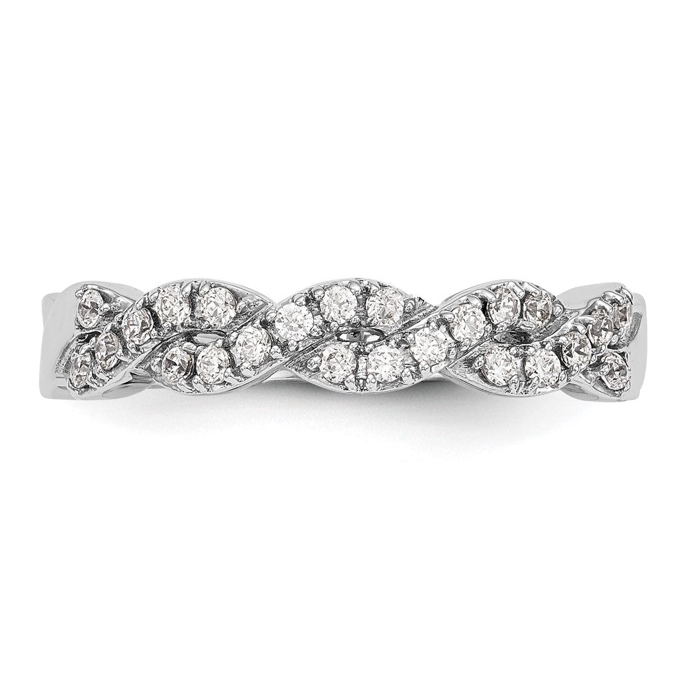 14K Weißgold Ring mit echten Diamanten