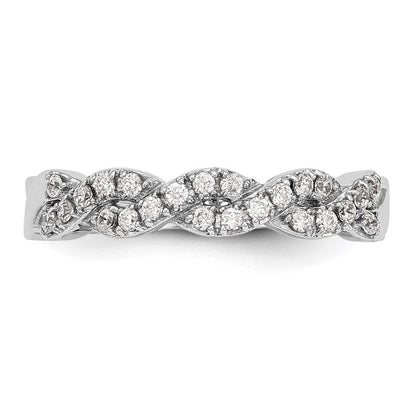 14K Weißgold Ring mit echten Diamanten