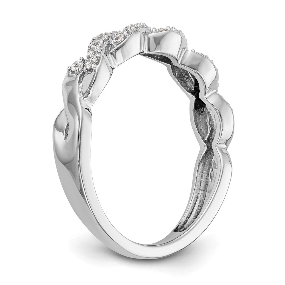 14K Weißgold Ring mit echten Diamanten