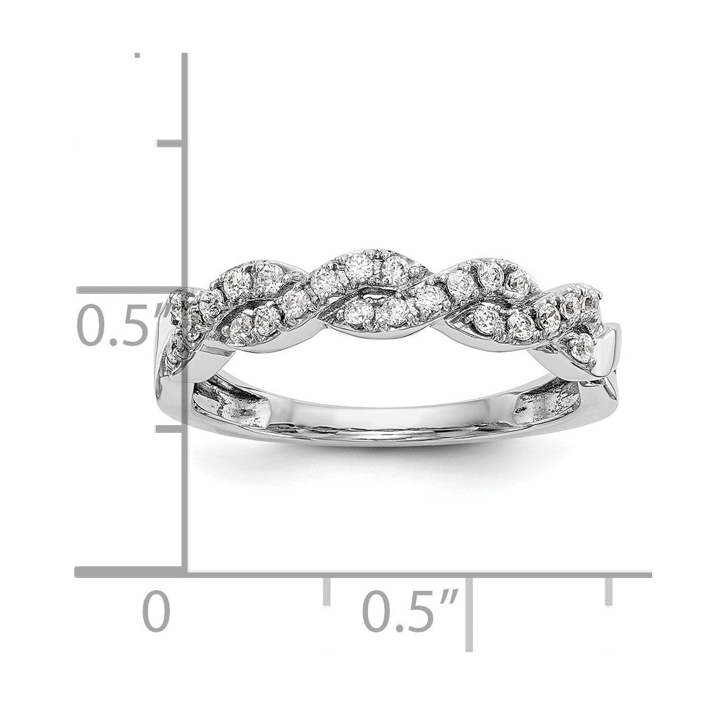 14K Weißgold Ring mit echten Diamanten