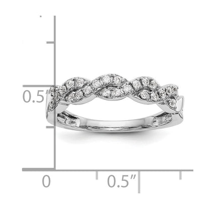 14K Weißgold Ring mit echten Diamanten