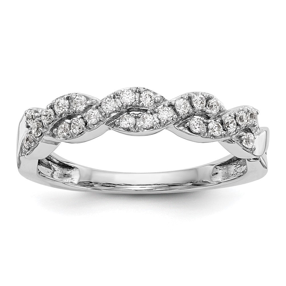 14K Weißgold Ring mit echten Diamanten