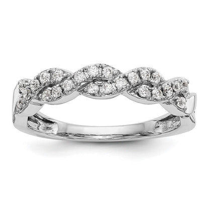 14K Weißgold Ring mit echten Diamanten