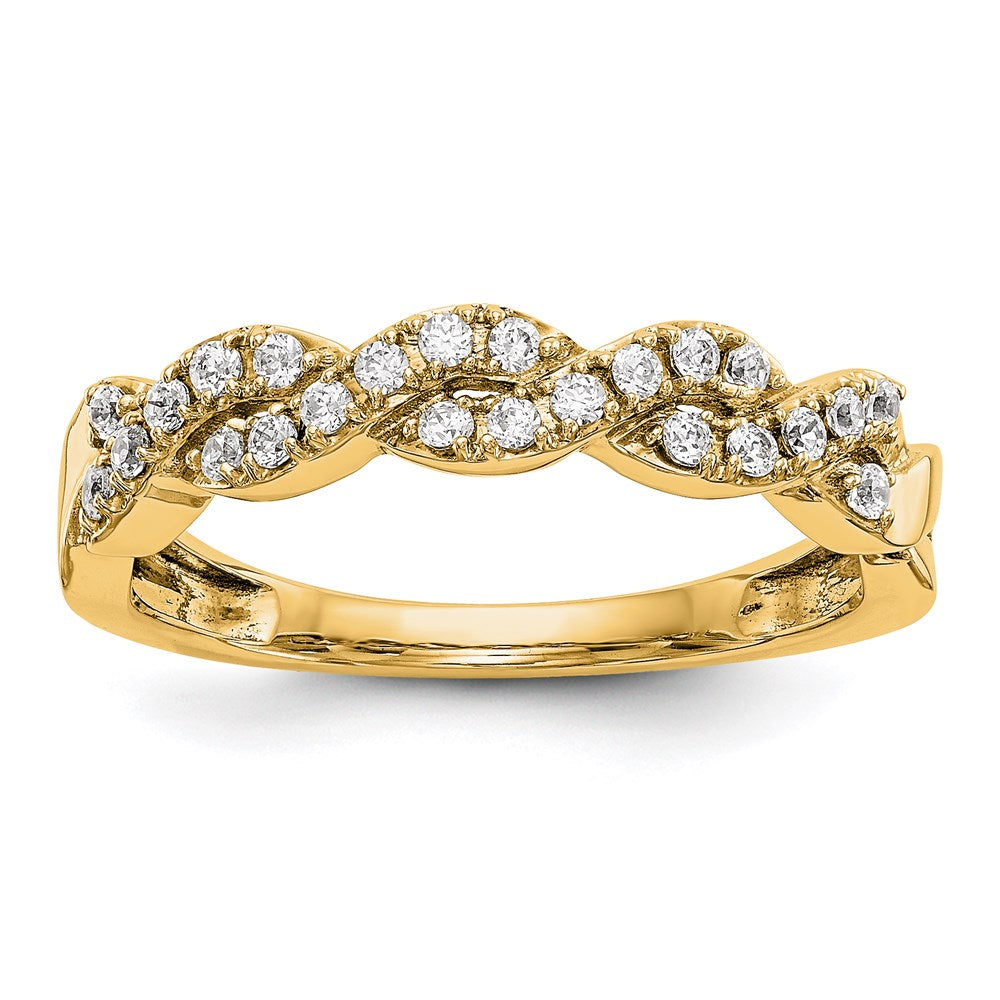 14K Gelbgold Ring mit echten Diamanten