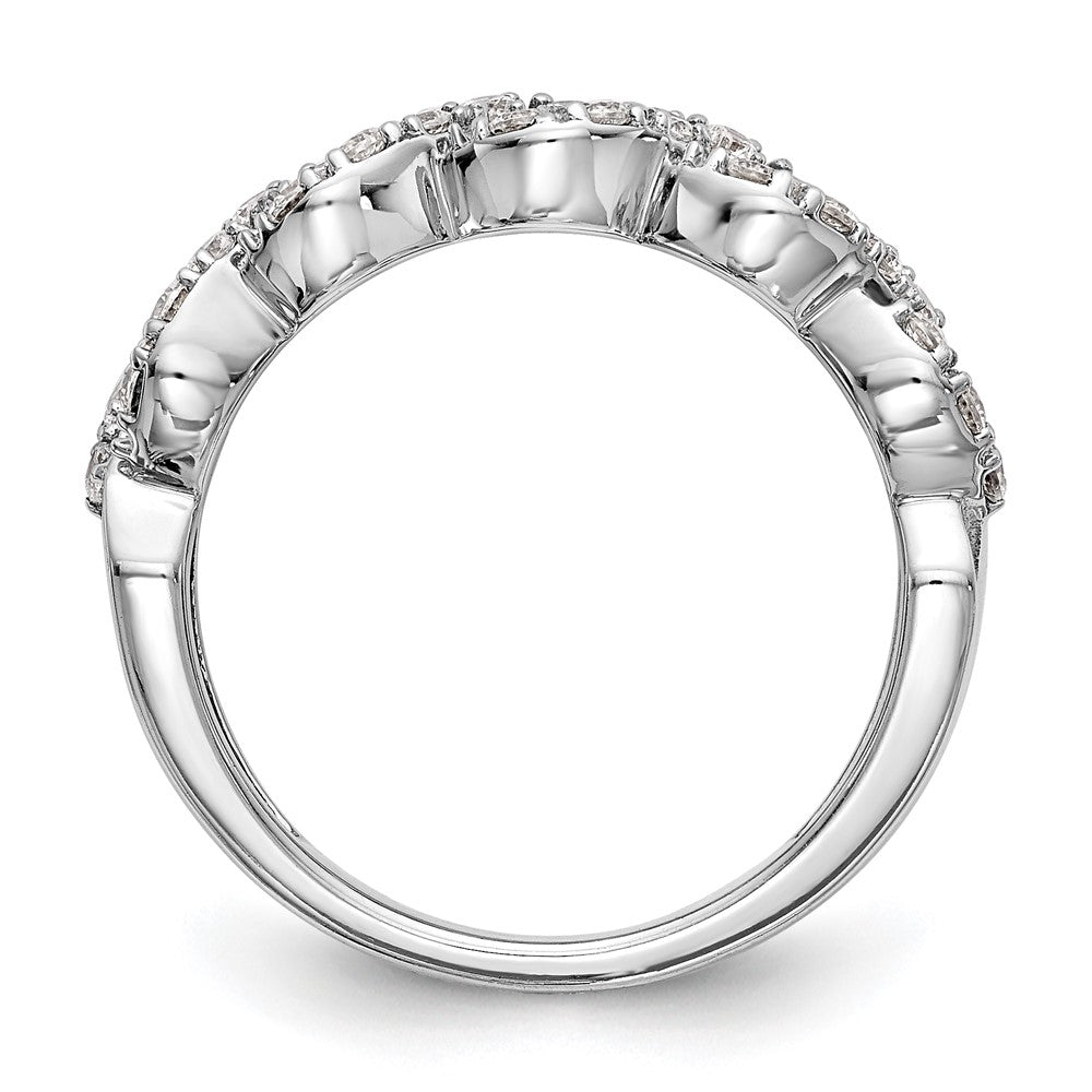 14K Weißgold Ring mit echten Diamanten