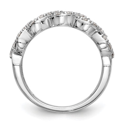 14K Weißgold Ring mit echten Diamanten
