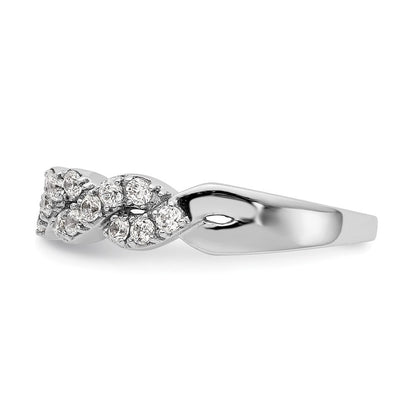 14K Weißgold Ring mit echten Diamanten