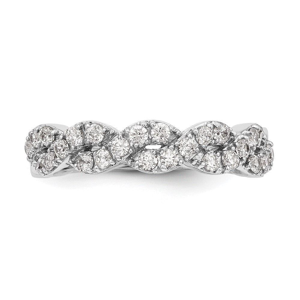 14K Weißgold Ring mit echten Diamanten