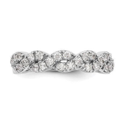 14K Weißgold Ring mit echten Diamanten