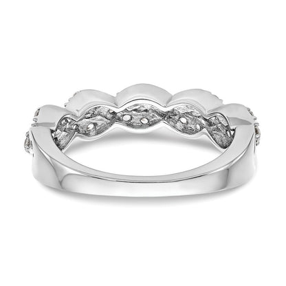 14K Weißgold Ring mit echten Diamanten