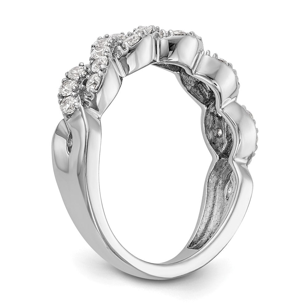 14K Weißgold Ring mit echten Diamanten
