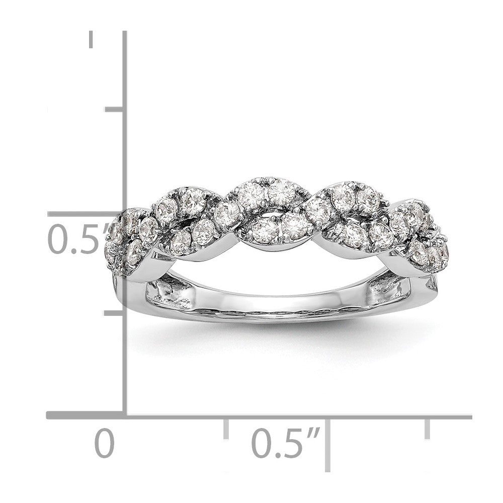 14K Weißgold Ring mit echten Diamanten