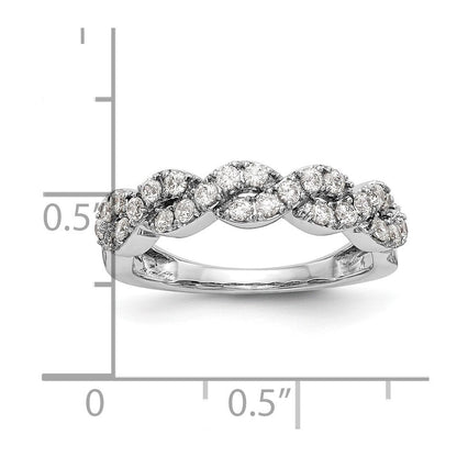 14K Weißgold Ring mit echten Diamanten