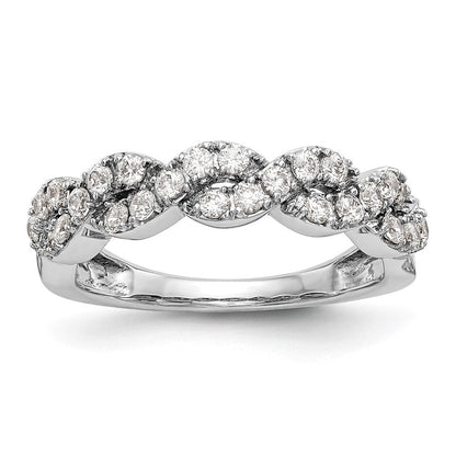14K Weißgold Ring mit echten Diamanten