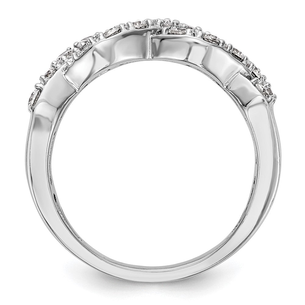 14K Weißgold Ring mit echten Diamanten