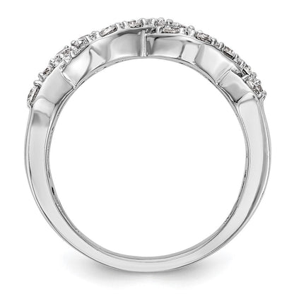 14K Weißgold Ring mit echten Diamanten