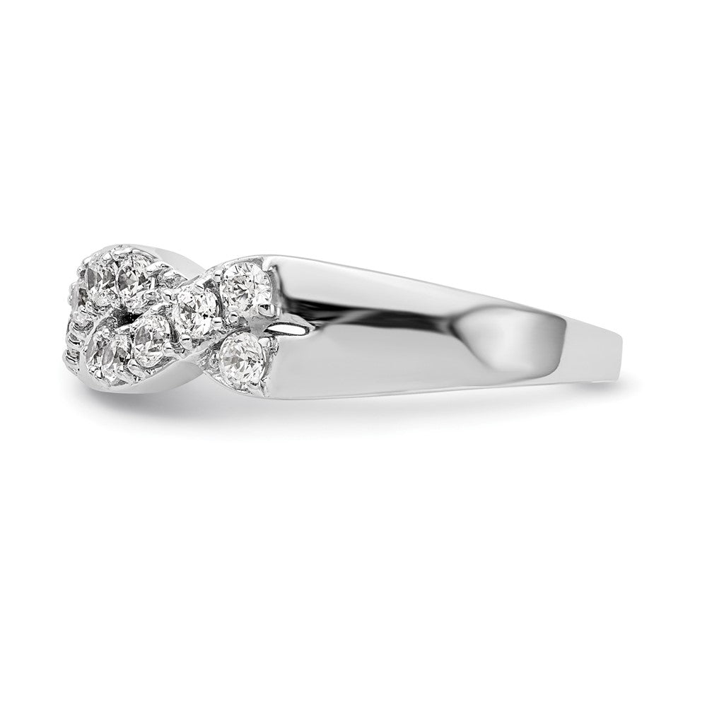 14K Weißgold Ring mit echten Diamanten