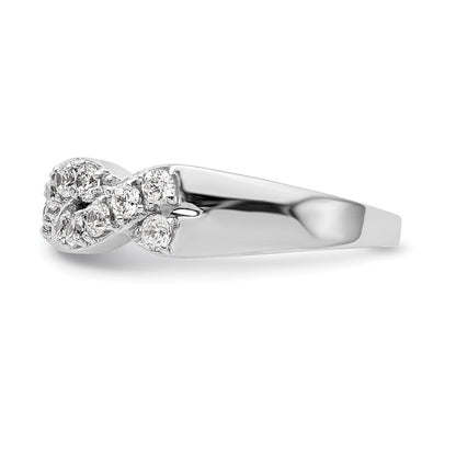 14K Weißgold Ring mit echten Diamanten
