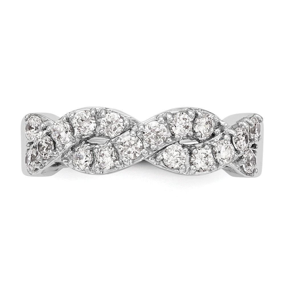 14K Weißgold Ring mit echten Diamanten