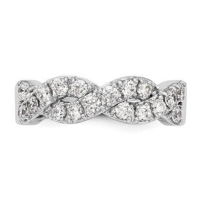 14K Weißgold Ring mit echten Diamanten