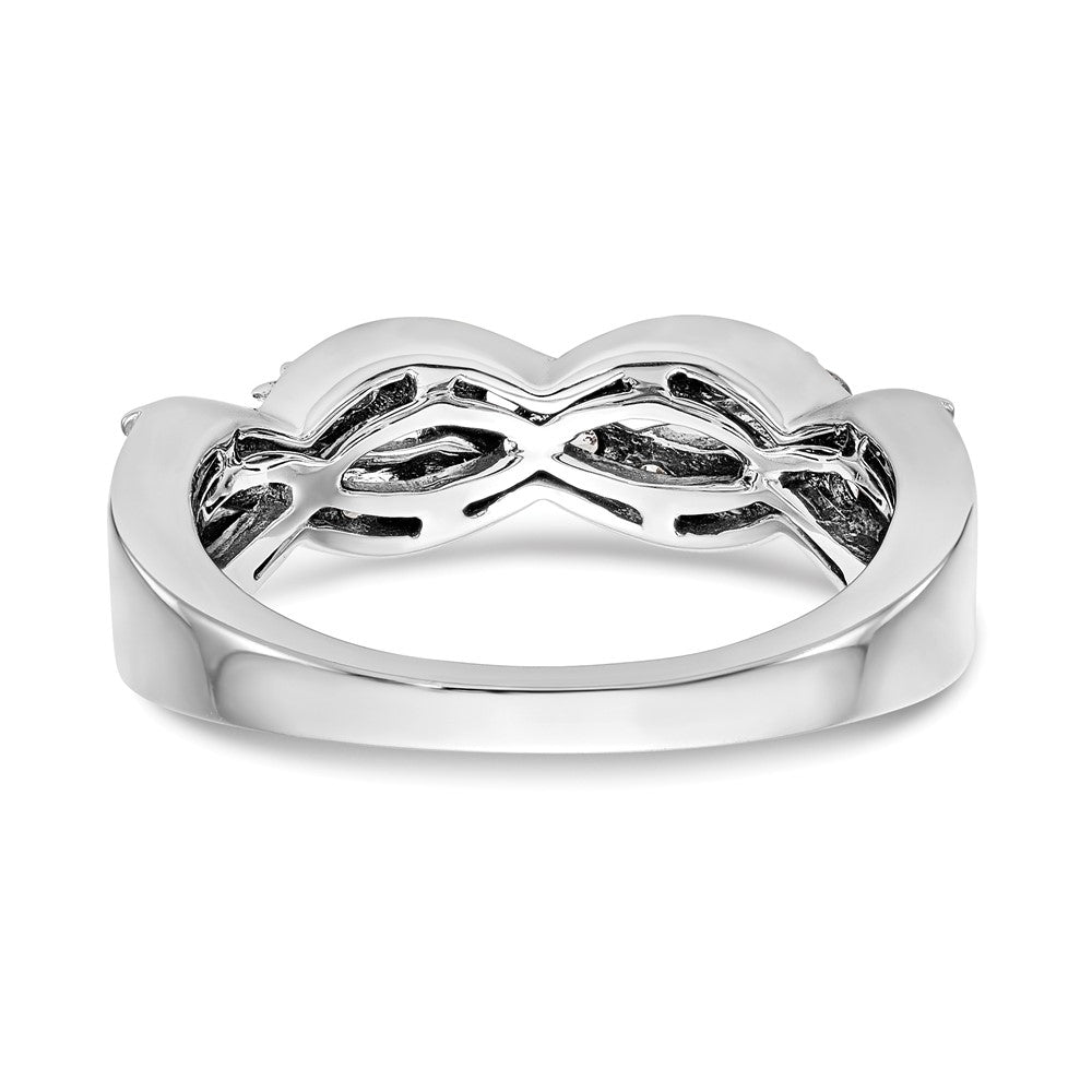 14K Weißgold Ring mit echten Diamanten