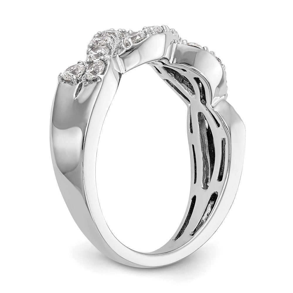 14K Weißgold Ring mit echten Diamanten