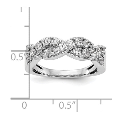 14K Weißgold Ring mit echten Diamanten