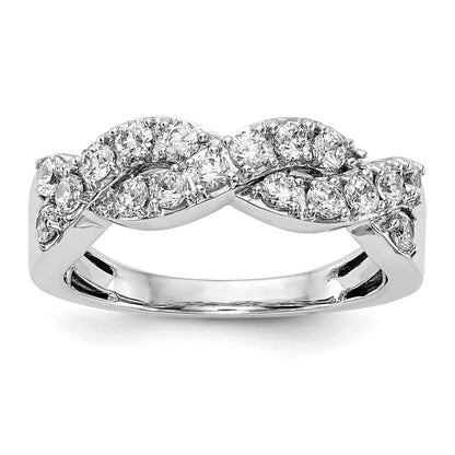 14K Weißgold Ring mit echten Diamanten