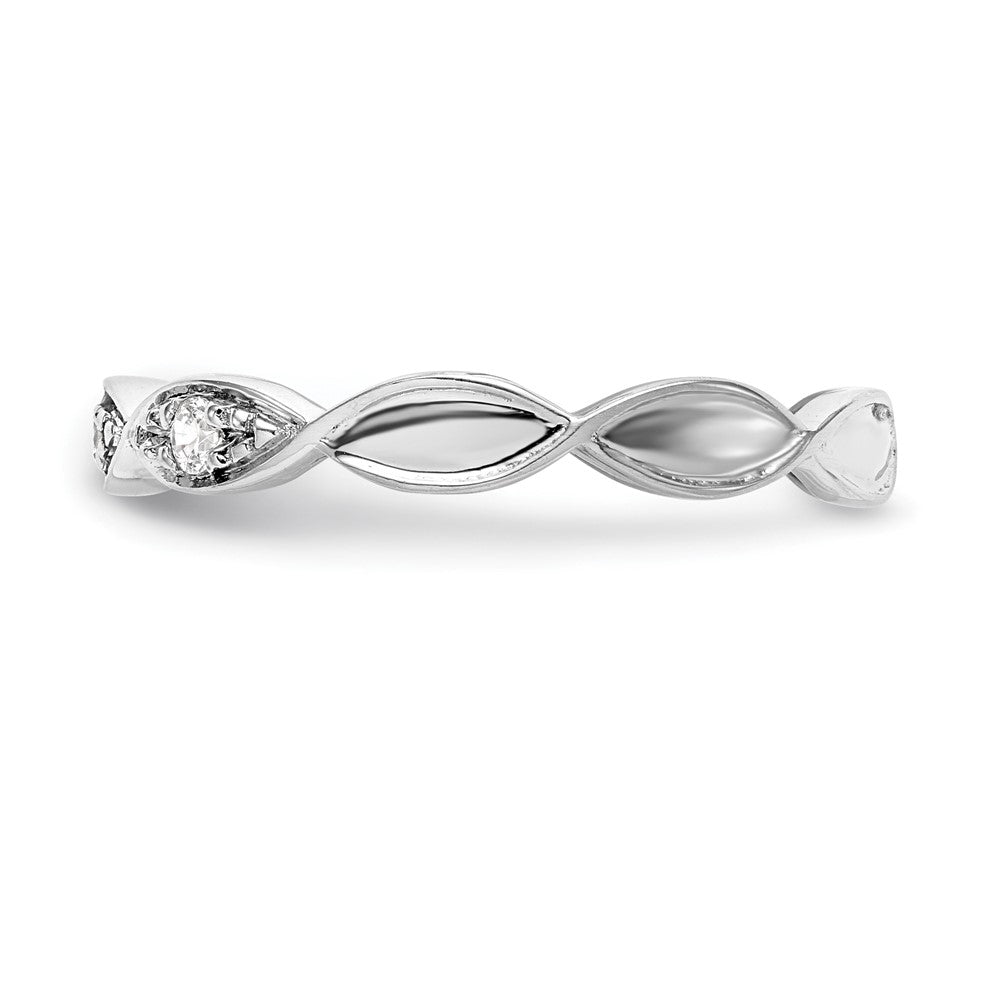 14K Weißgold Herren-Ehering mit natürlichen Diamanten 0,105 ct