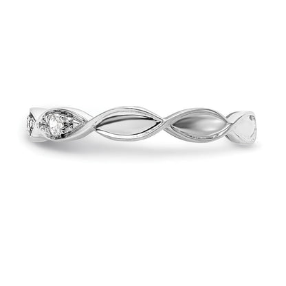 14K Weißgold Herren-Ehering mit natürlichen Diamanten 0,105 ct