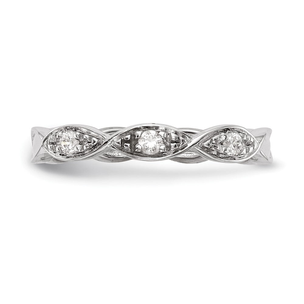 14K Weißgold Herren-Ehering mit natürlichen Diamanten 0,105 ct