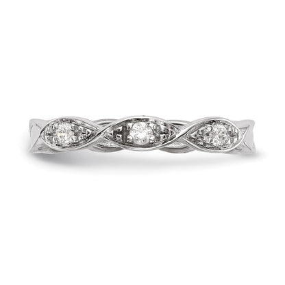 14K Weißgold Herren-Ehering mit natürlichen Diamanten 0,105 ct
