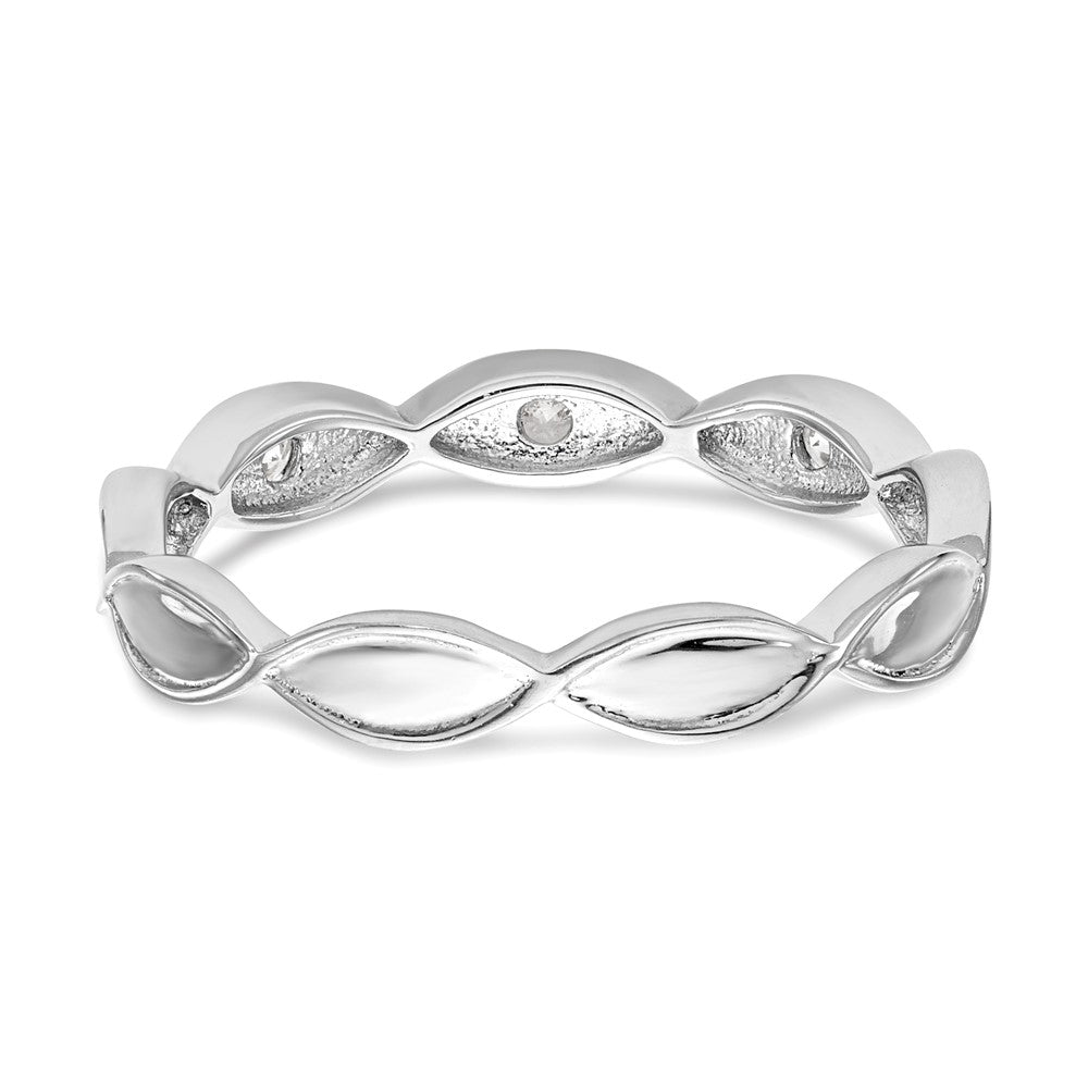 14K Weißgold Herren-Ehering mit natürlichen Diamanten 0,105 ct